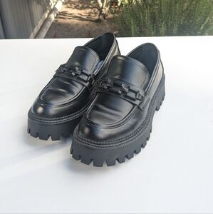 Steve Madden Black Chunky Loafers